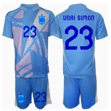 Spanien Unai Simon #23 Målvakt Hemmaställ Barn EM 2024 Korta ärmar (+ Korta byxor)